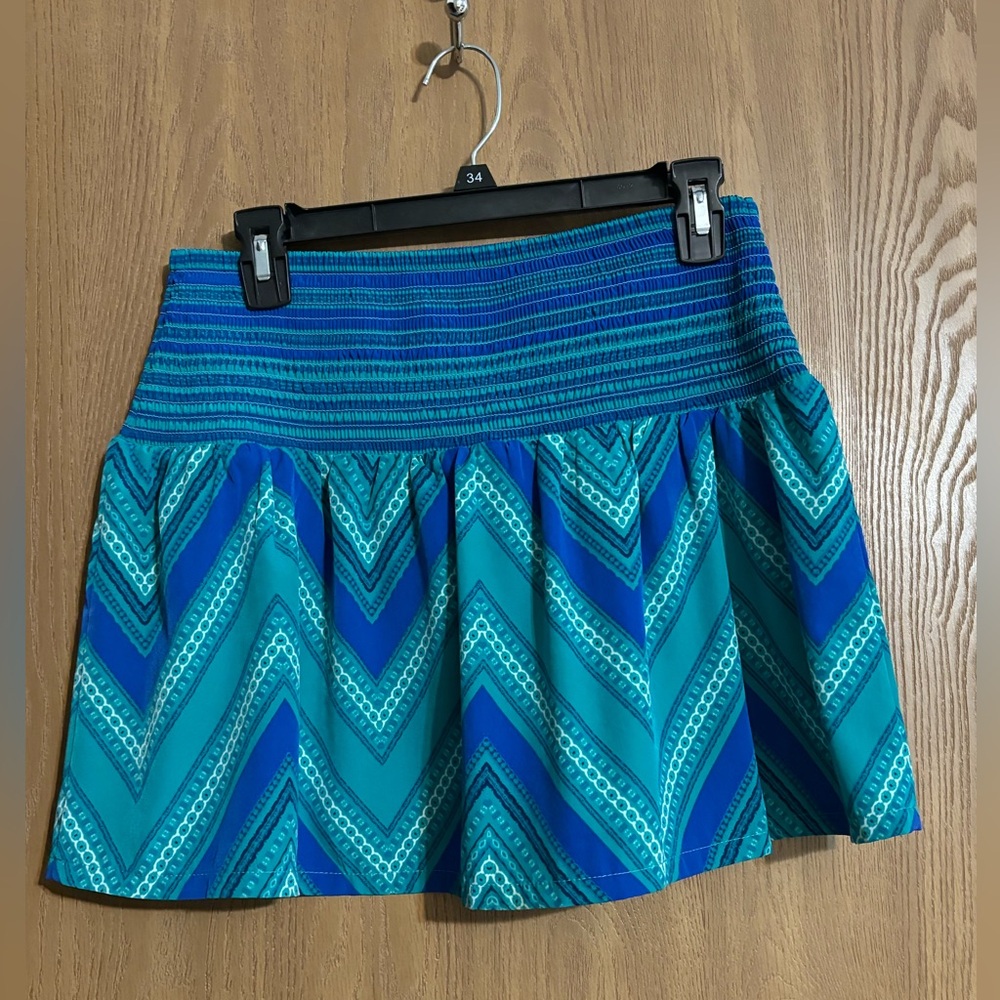 Express mini skirt blue, white and green.size Small never worn.